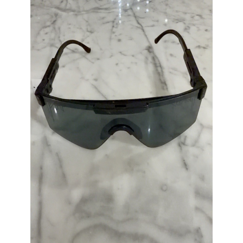 Viper Polarized Shield Sunglasses Black Smoke Lens Wraparound Sport Y2K